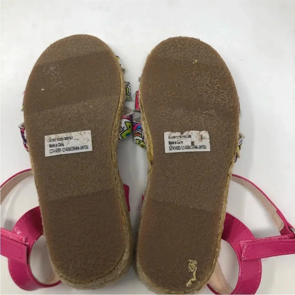 Seychelles Sandals Toddler Girl Size 7 Espadrille Pink Floral Print Summer